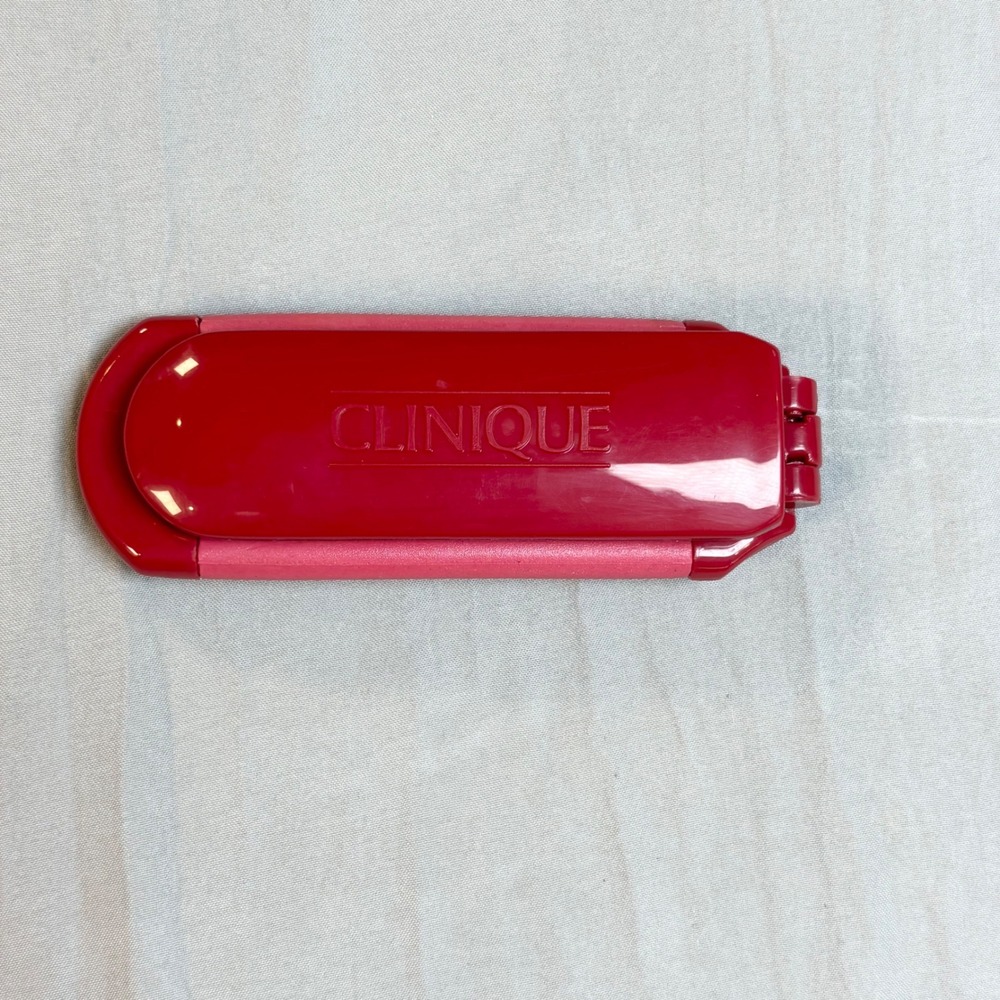 Vintage Clinique Folding Travel Hair brush red pop up travel